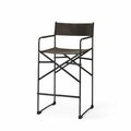 Homeroots 40.15 x 19.29 x 19.29 in. Espresso Brown Leather Directors Chair Counter Stool 393460